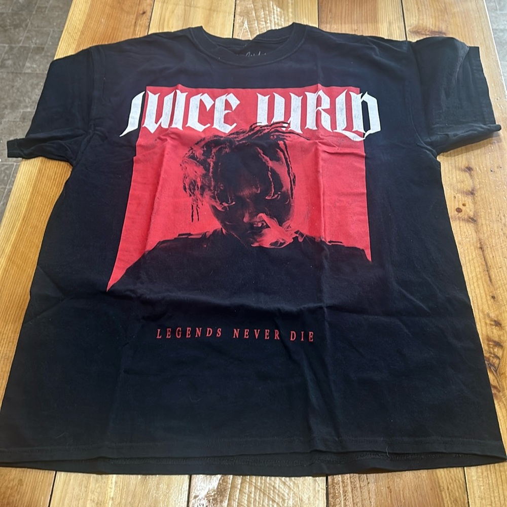 Juice World Legends Never Die Graphic T-Shirt Mens LARGE Black SS Cotton Graphic